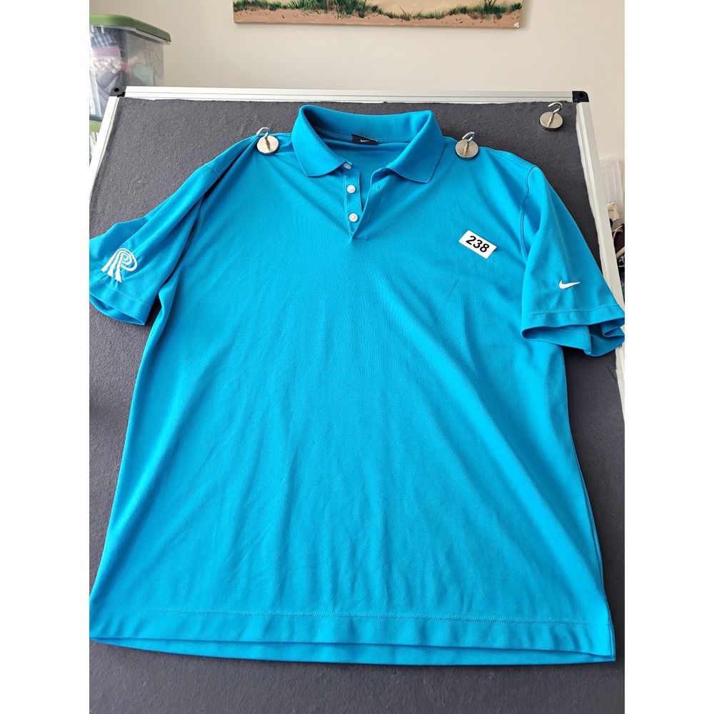 Nike Golf Dri-FIT Men's Polo Shirt L Blue Short Sleeve Moisture Wicking